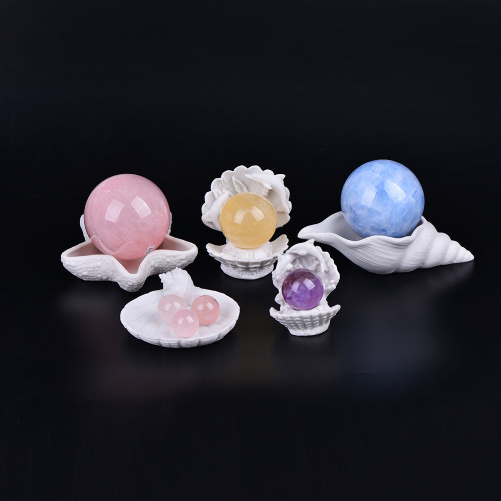 Crystal ball resin base dolphin shell pointed snail starfish bowl conch home decoration ornaments supply 