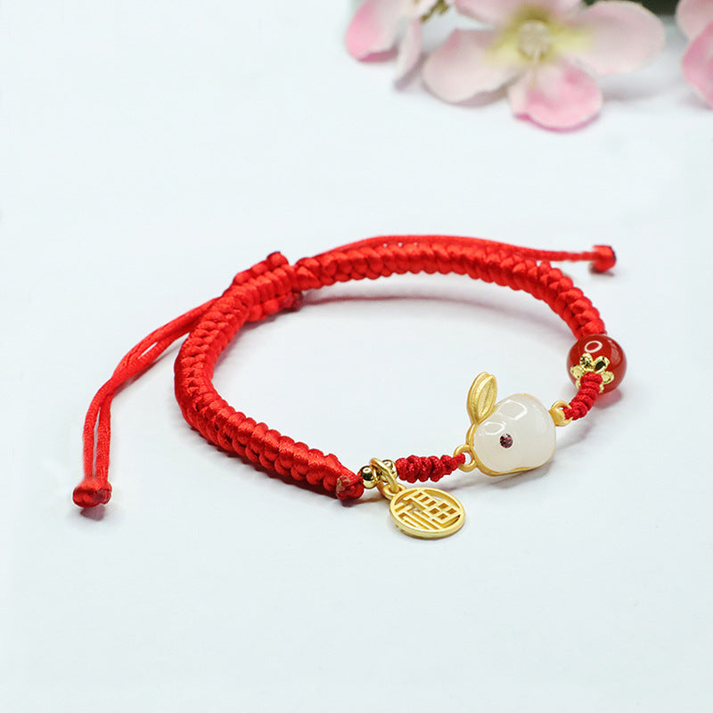 Natural red agate bracelet chalcedony beads Fu brand rabbit bracelet bracelet MN3032701