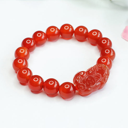 Red Agate Pixiu Bracelet Pigeon Blood Carnelian Bracelet MN3082501