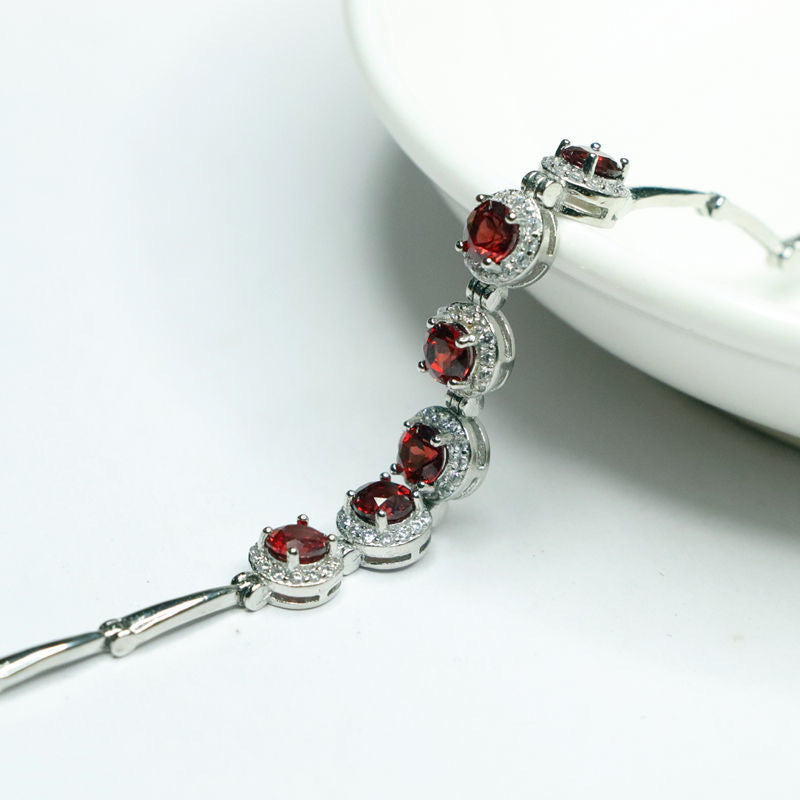 Natural garnet bracelet full body burgundy crystal jewelry CB2111030 