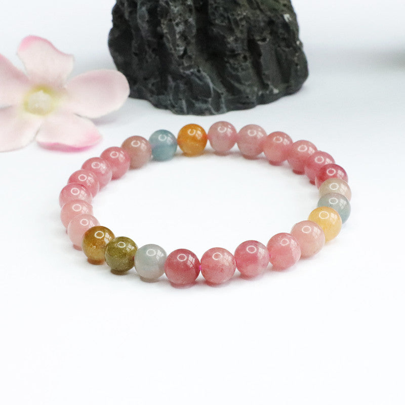 Natural Tourmaline Bracelet Brazilian Rainbow Crystal Colored Jewelry CB2060503 