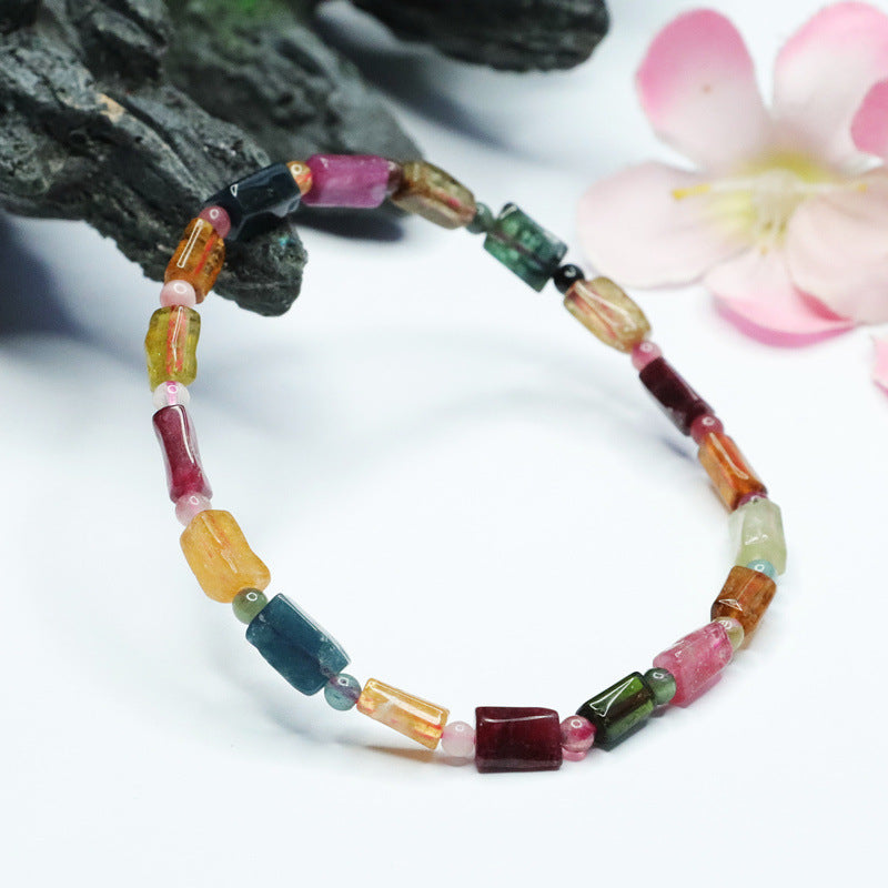 Natural Tourmaline Bracelet Candy Color Shape Bracelet Jewelry Colorful Treasure CB2112205 