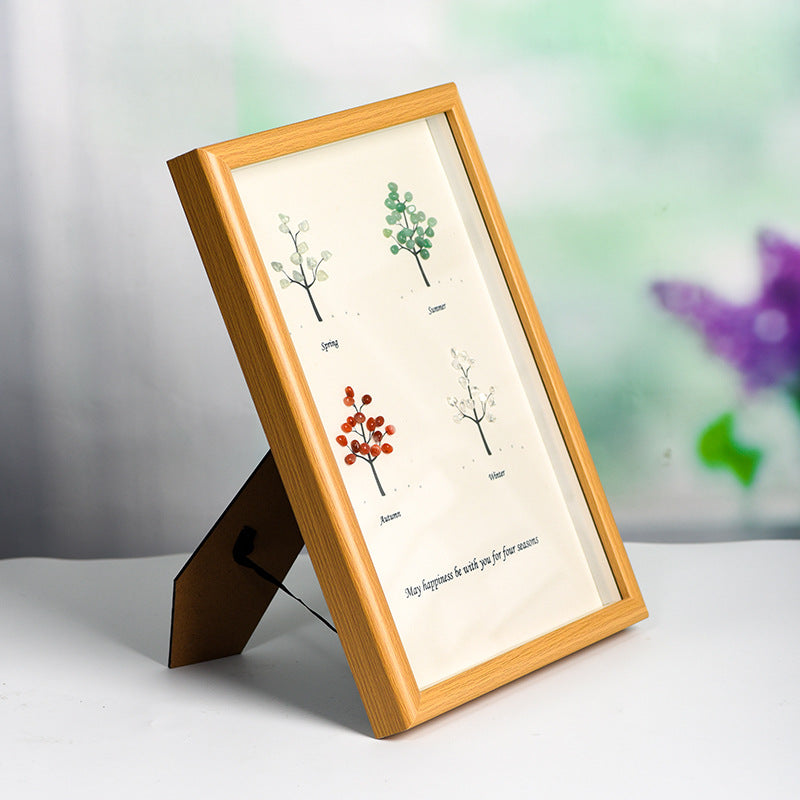 Four seasons tree crystal photo frame table setting new tree home picture frame home festive ornament gift 