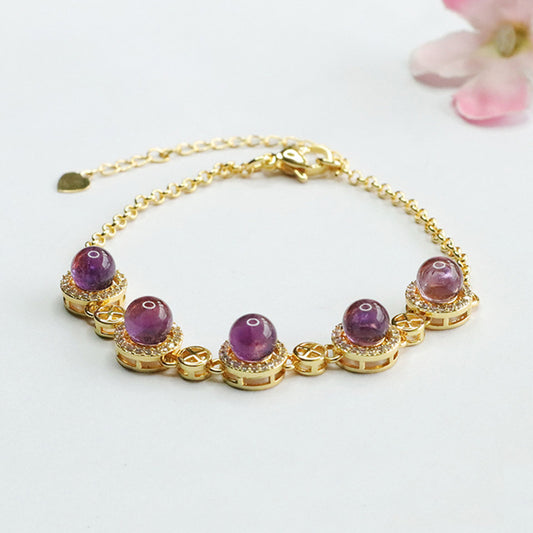 Natural Amethyst Bracelet Purple Colorful Bracelet Jewelry Fashion CB4040502 