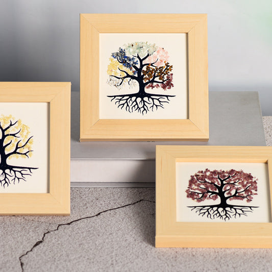 Tree of Life Roots Raw Stone Crystal Photo Frame Table Move-in New Home Picture Frame Home Festive Ornament Gift 