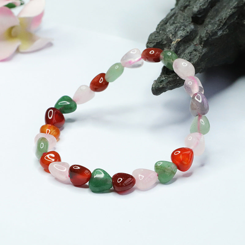 Duobao Crystal Love Bracelet Agate Chalcedony Rose Quartz Bracelet Jewelry for Women CB3010908