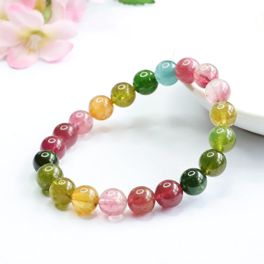 Natural tourmaline bracelet Brazilian old mine rainbow 9m bracelet crystal color treasure supply CB2081608 