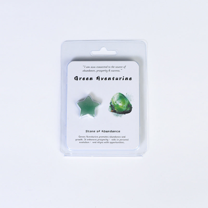 Wholesale natural crystal love star moon shape ore card set mineral mark box wishing bottle children's gift 