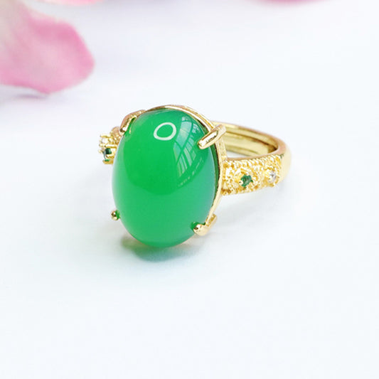 Natural chrysoprase ring red agate ring yellow chalcedony ring MN3110504