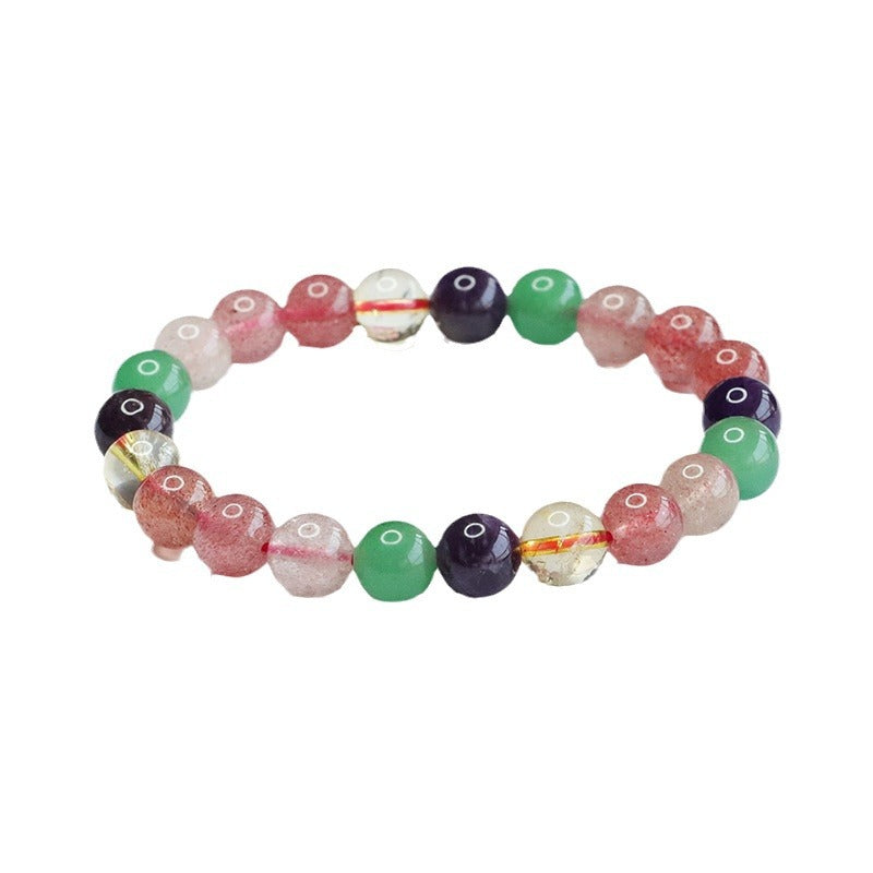 Natural Strawberry Crystal Bracelet Multi-treasure Crystal Bracelet Fashion Colorful Jewelry Live Delivery CB2040802 