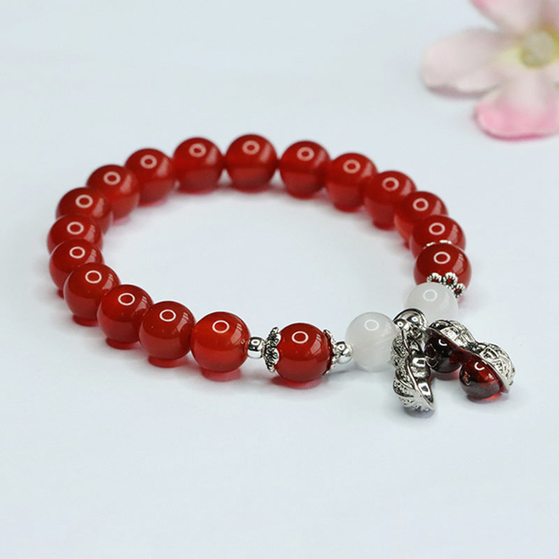 Red Agate Bracelet White Cat's Eye Good Things Happen Bracelet Women's National Trend MN4012804