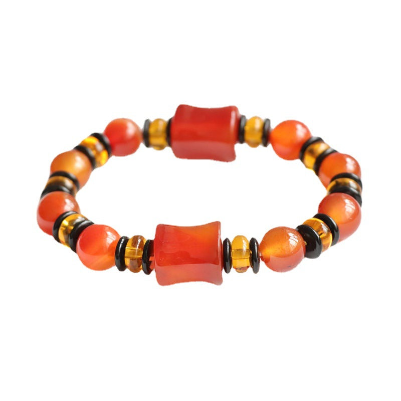 Red agate bamboo bracelet chalcedony bracelet jewelry MN1122569