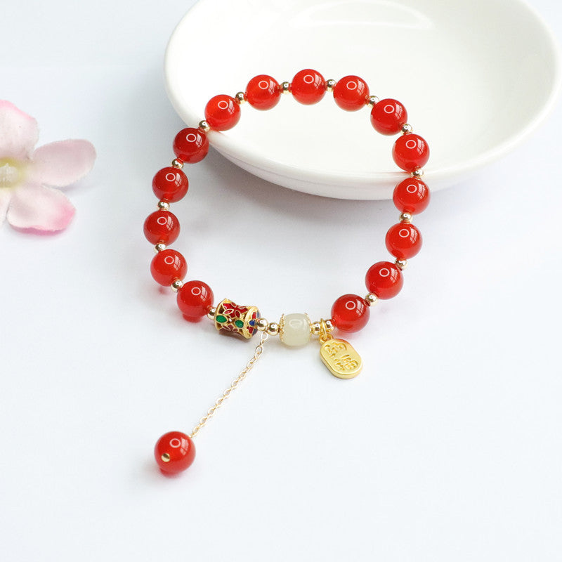 Red agate bracelet and field chalcedony popular bracelet jewelry MN2061501