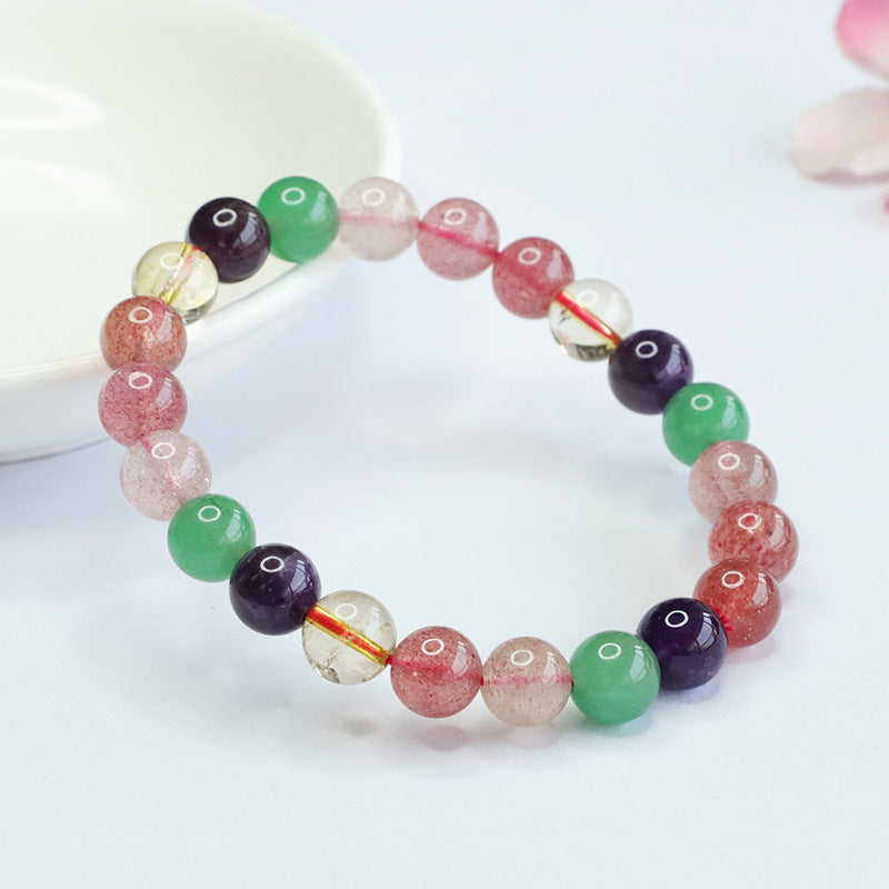 Natural Strawberry Crystal Bracelet Multi-treasure Crystal Bracelet Fashion Colorful Jewelry Live Delivery CB2040802 