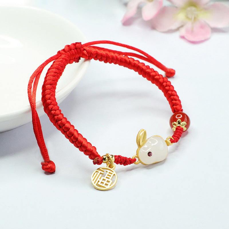 Natural red agate bracelet chalcedony beads Fu brand rabbit bracelet bracelet MN3032701