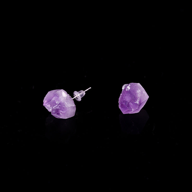 Natural Amethyst Earrings Earrings for Women 2022 Hot Selling New European and American Style Bohemian Style 