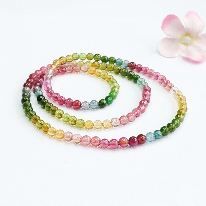 Natural Rainbow Vitreous Tourmaline Bracelet Gradient Bracelet Necklace Jewelry CB2042801 