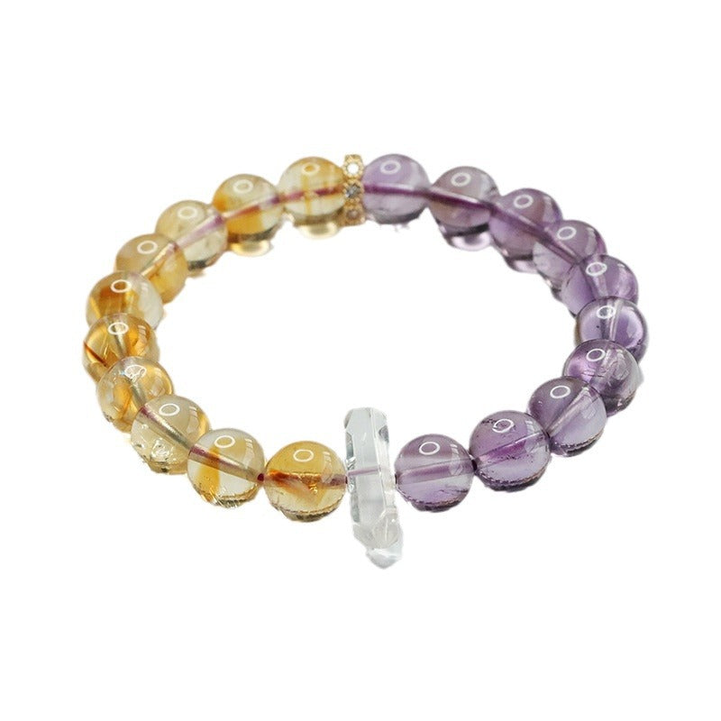 Amethyst Ball Bead Bracelet Amethyst Citrine Bracelet Colorful Treasure CB4041702 