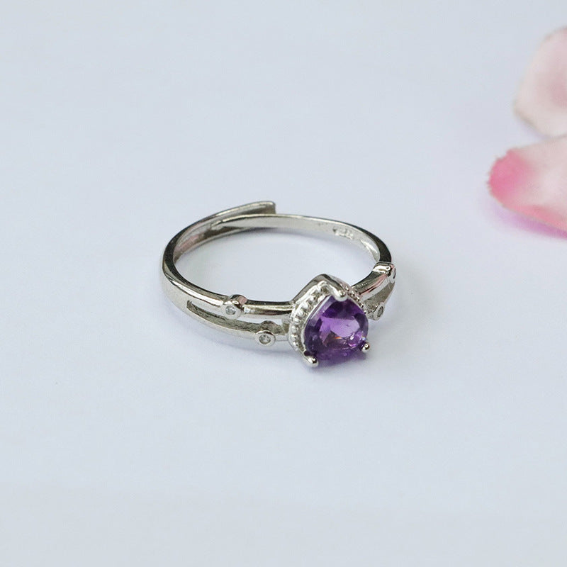 Natural Amethyst Love Ring Purple Colorful Jewelry Ring Jewelry CB3092904 