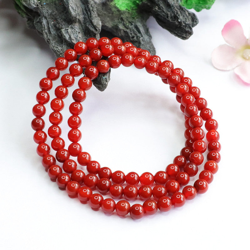 Red Agate Bracelet 108 Buddha Beads Necklace Southern Red Jewelry MN2041411 