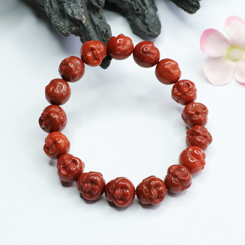 Natural Southern Red Agate Bracelet Full of Flesh and Color Buddha Head Bracelet MN2053005 