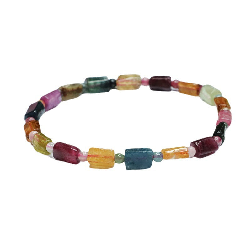 Natural Tourmaline Bracelet Candy Color Shape Bracelet Jewelry Colorful Treasure CB2112205 