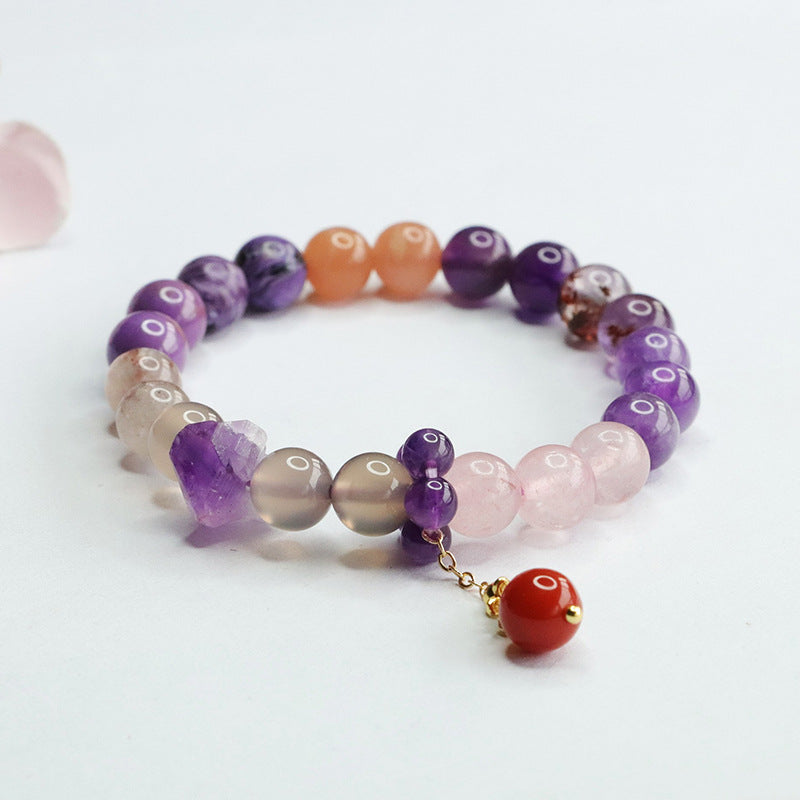 Natural Nine Purple Lihuo Duobao Crystal Bracelet CB4011208 