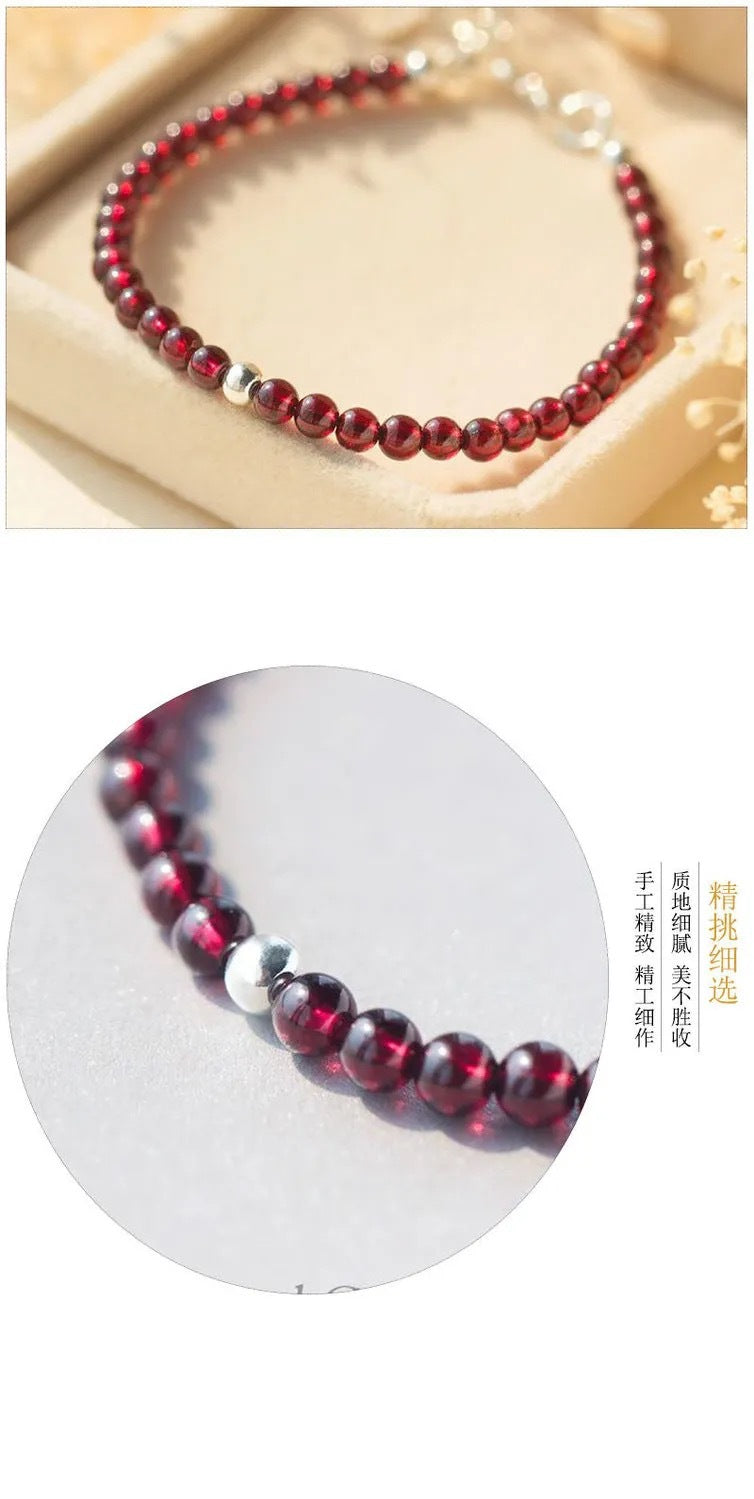 Purple tooth black garnet bead bracelet white gold ins fashion jewelry crystal jewelry CB2113014 