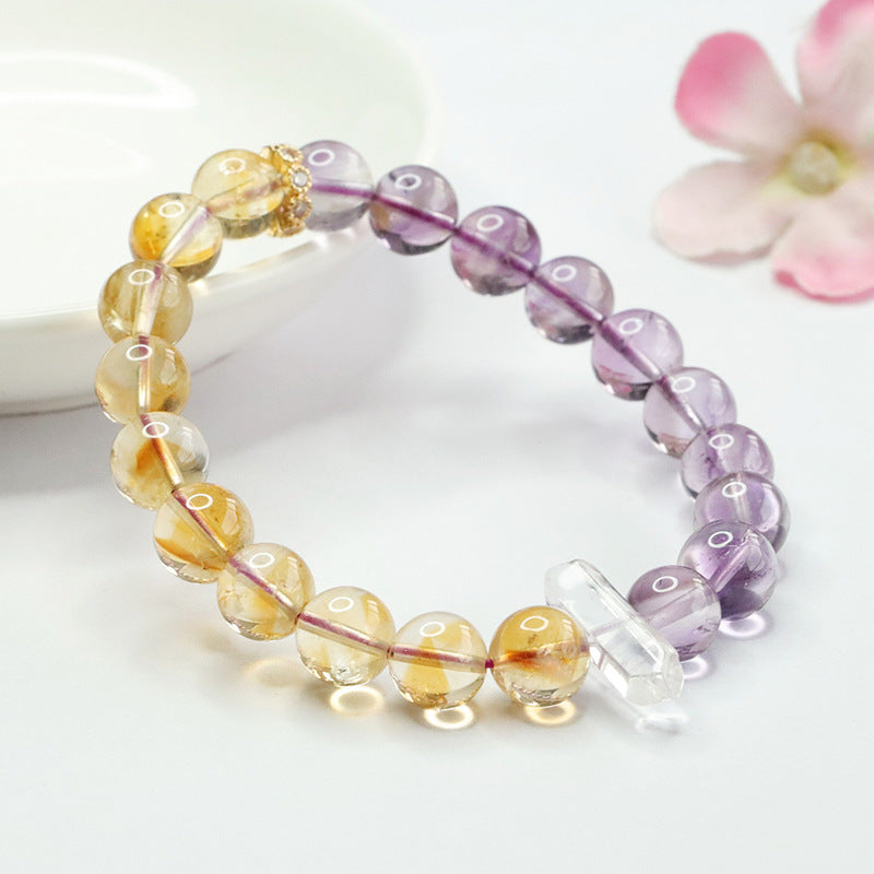 Amethyst Ball Bead Bracelet Amethyst Citrine Bracelet Colorful Treasure CB4041702 