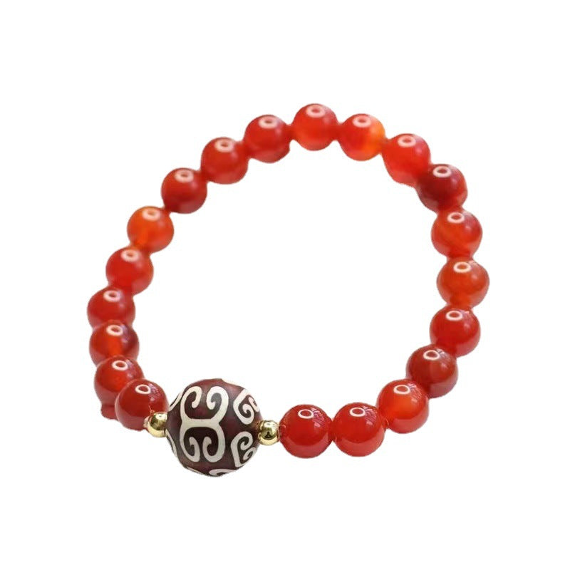 Red agate bracelet palindrome beads chalcedony bracelet jewelry MN1122570