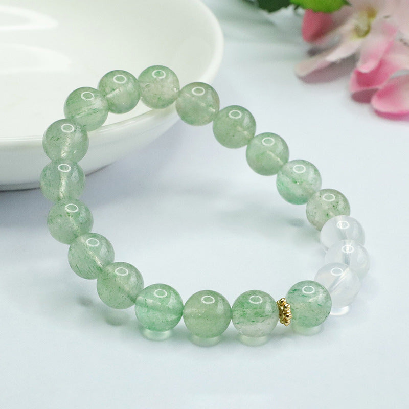 Natural strawberry crystal bracelet green strawberry white ghost bracelet colorful treasure CB3071804 