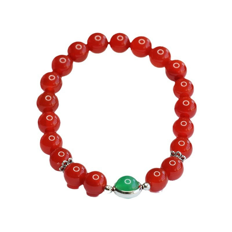 Natural red agate bracelet imperial chrysoprase bracelet new Chinese style MN4011504