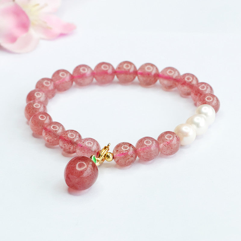 Natural Strawberry Crystal Bracelet Pearl Bracelet Crystal Jewelry Factory Wholesale Live Delivery CB3051507 