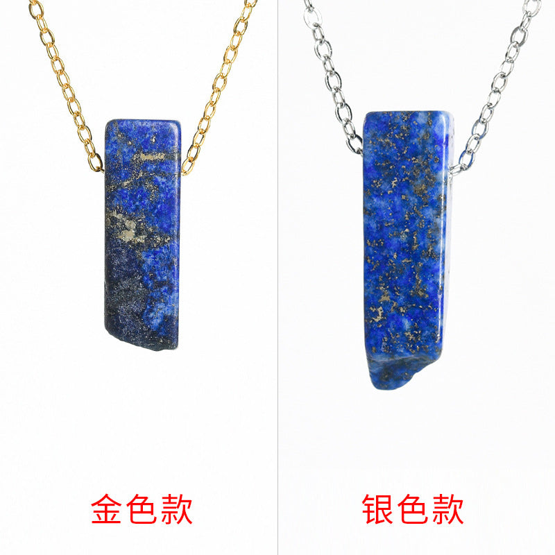 Natural crystal agate personalized irregular flat long necklace with long pendant 