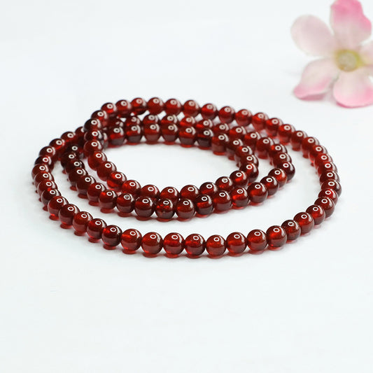 Natural Orange Garnet Multi Circle Bracelet Women's Stone Necklace Crystal CB4040405 