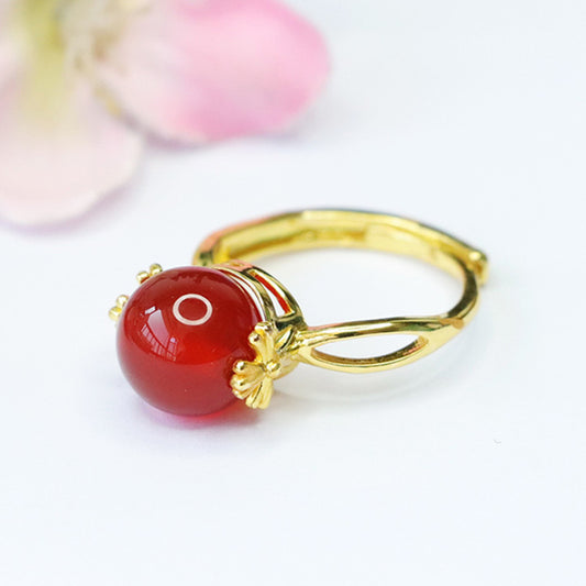 Carnelian ring chrysoprase rotatable ring ring MN3101304