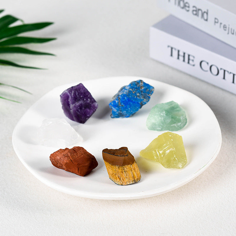 Spot popular natural crystal gravel aromatherapy stone irregular 7-color crystal rough stone 