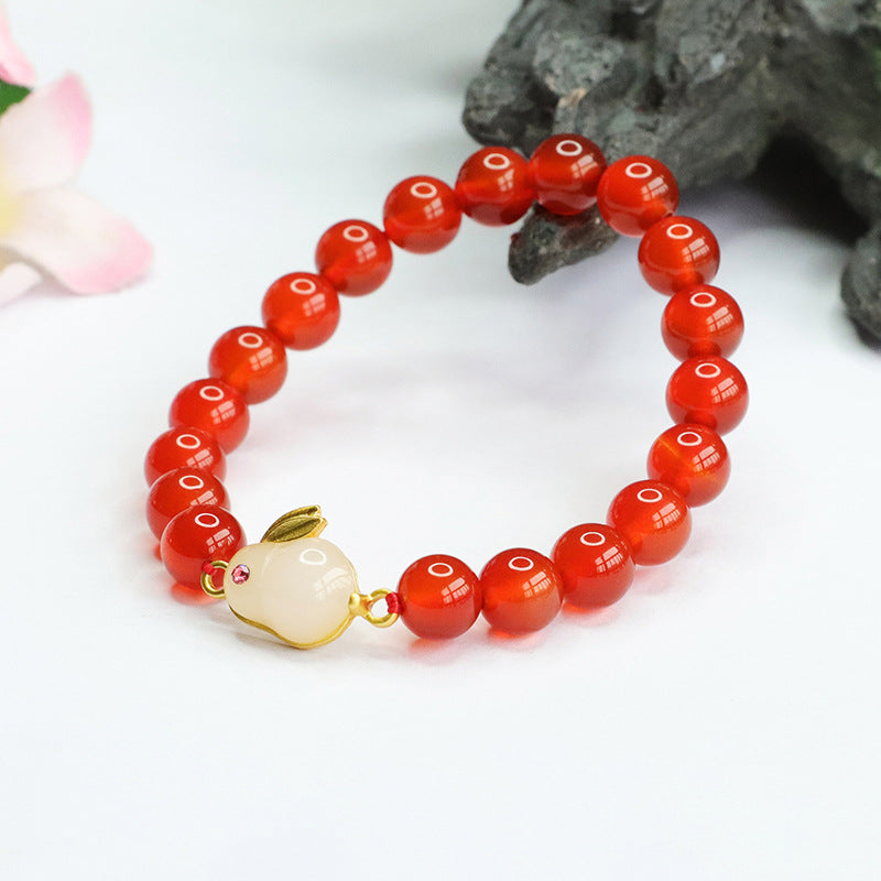 Natural Agate Rabbit Bracelet Red Agate Year of the Rabbit Bracelet Jewelry Jewelry MN2121409