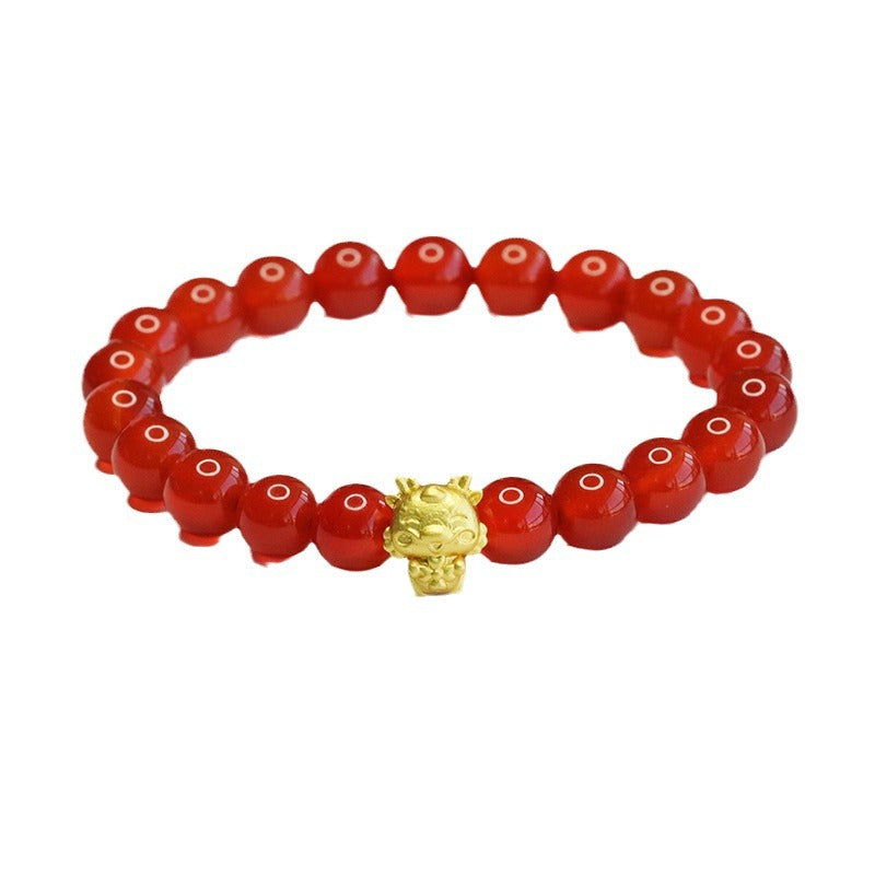 Customized red agate bracelet zodiac sign dragon bracelet birth year jewelry CB3111204