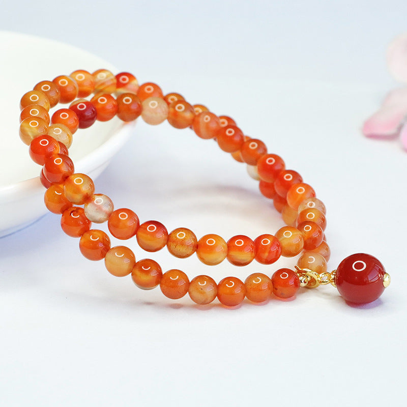 Natural red agate bracelet chalcedony acacia bean bracelet new Chinese style jewelry MN4031207