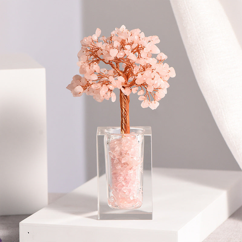 Natural gravel crystal tree diamond glass bowl crafts home creative office desk decoration color tree wholesale 