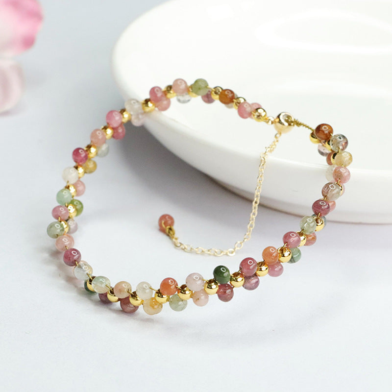 Natural candy color tourmaline bracelet crystal color treasure bracelet jewelry CB4011210 