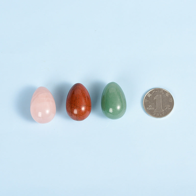 Jade play piece home decoration oval crystal rose quartz aventurine semi-precious stone egg-shaped massage hand ball 