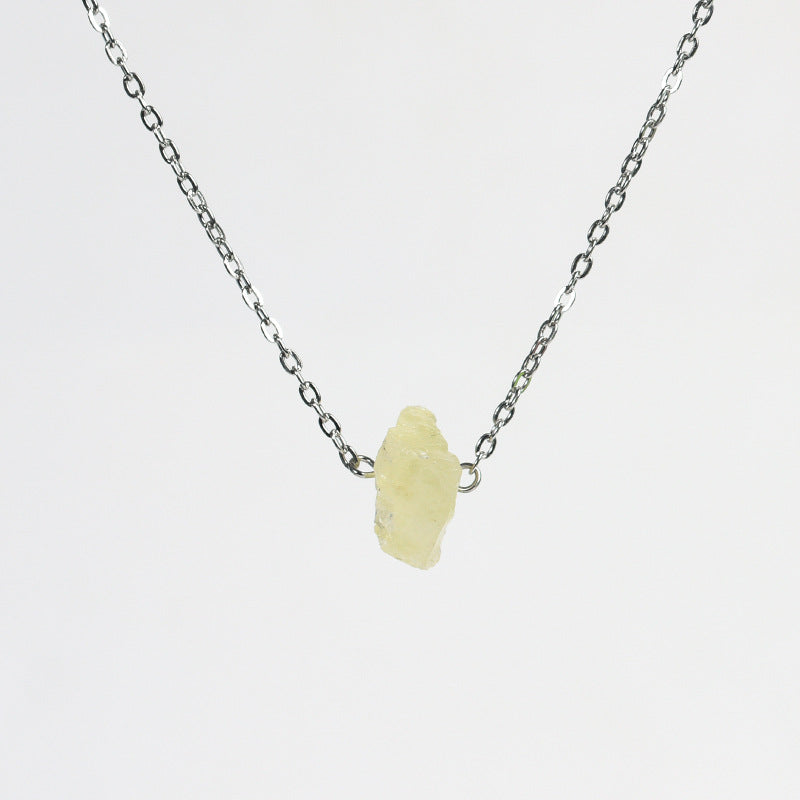 Jewelry Raw Amethyst Irregular Raw Stone Pendant Raw Rough Stone Rose Quartz Citrine Necklace 