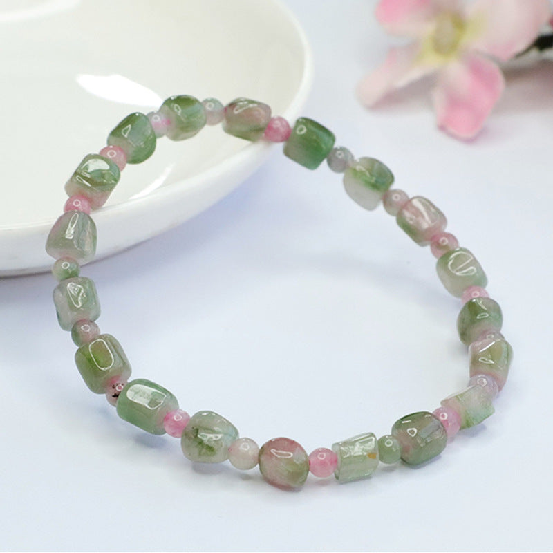 Natural Watermelon Tourmaline Bracelet Crystal Colorful Bracelet Women's CB3103109 