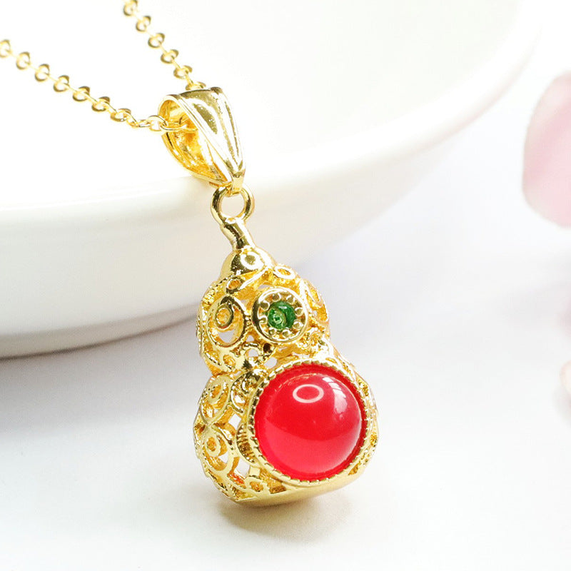 Red agate pendant pigeon blood carnelian gourd necklace for women MN3080401