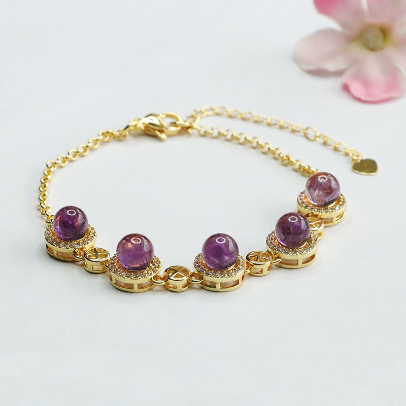 Natural Amethyst Bracelet Purple Colorful Bracelet Jewelry Fashion CB4040502 