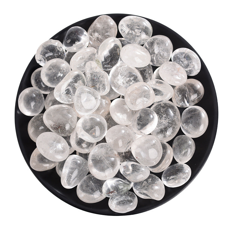 Demagnetized stone white crystal crystal tumbled stone powder crystal gravel fish tank stone home decoration ornaments healing stone 