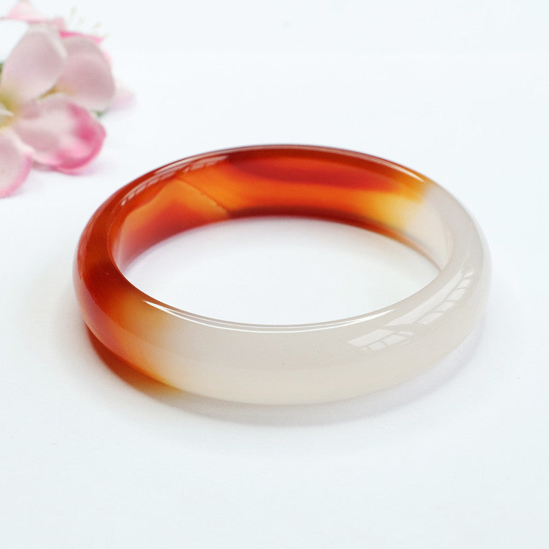 Natural red agate lychee jelly bracelet chalcedony gradient jewelry MN2042013