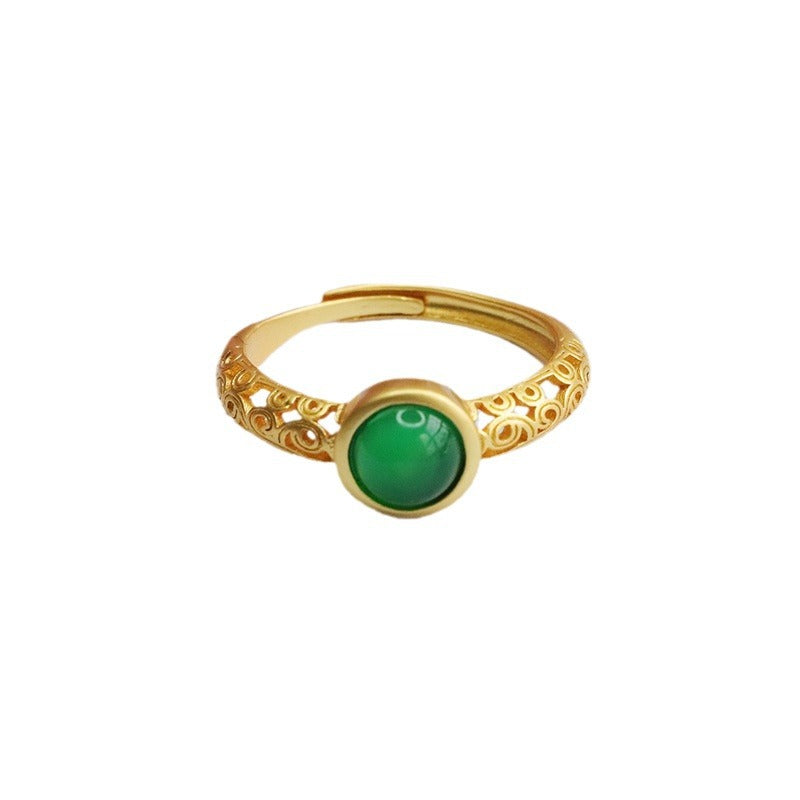 Natural red agate ring imperial chrysoprase ring ethnic style MN3110601